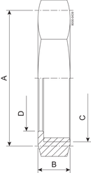 Gevindstuds RJT 25.0 mm Bearbejdet 1.4301 (304) BS 4825