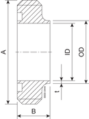 Gevindstuds SMS 25.4 mm Bearbejdet 1.4404 (316L) ISO 2037