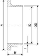 Liner Long SMS 76.1 mm Bearbejdet 1.4404 (316L) ISO 2037