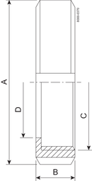 Gevindstuds F DN50 HSF0 1.4301 (304) DIN 11851