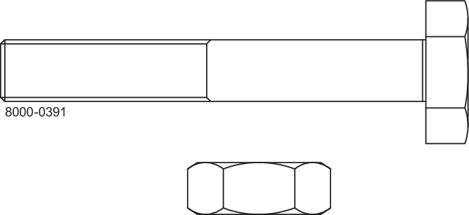 Bolt and nut set DN150 1.4301 (304) DIN 11864-2/11853-2