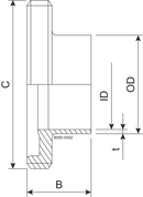 Gevindstuds GS DN80 H3 1.4404 (316L) DIN 11853-1