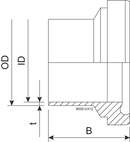 Liner BS DN25 H3 1.4404 (316L) DIN 11864-1