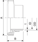 Gevindstuds Long B DN25 Bearbejdet 1.4307 (304L) DIN for inch