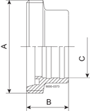 Gevindstuds Exp DN40 Bearbejdet 1.4301 (304) DIN for inch