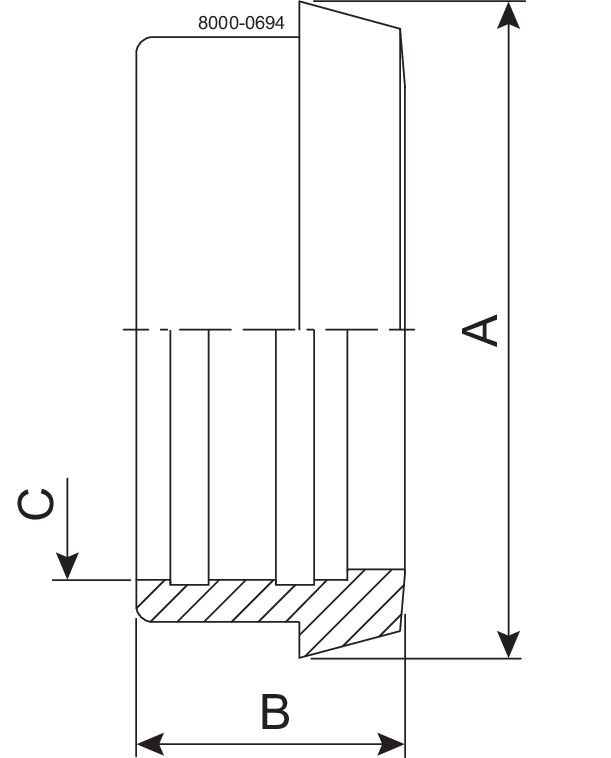 Liner Exp DN25 Machined 1.4301 (304) DIN for inch