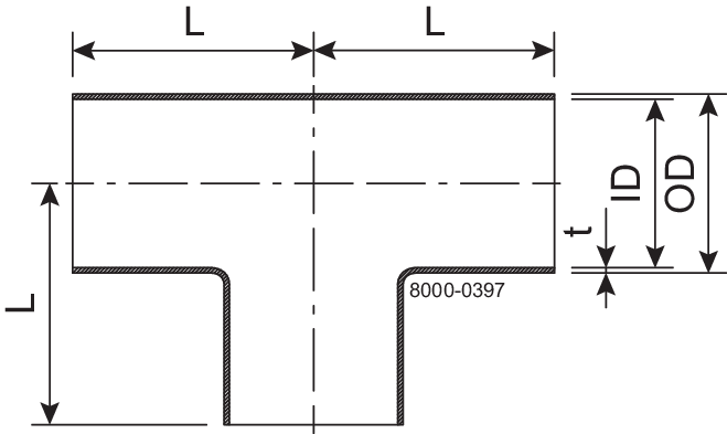 Tee Equal  DN10 HSF3 1.4404 (316L) Fit to DIN