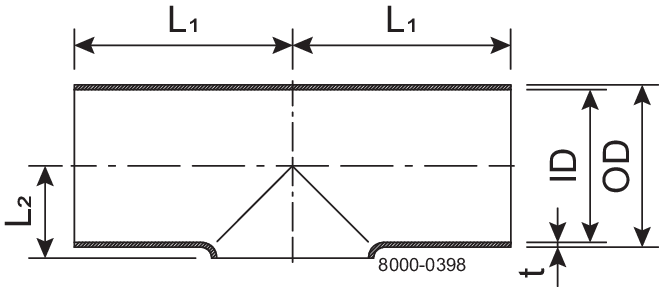 TEE SHORT DN25 HSF3 1.4404