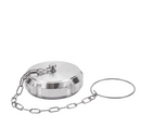 Blind omløber/slut muffe With chain 76.1 mm Bearbejdet 1.4404 (316L) ISO 2037