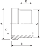 Adapter SMS 25.0 mm Bearbejdet 1.4307 (304L) ISO 2037