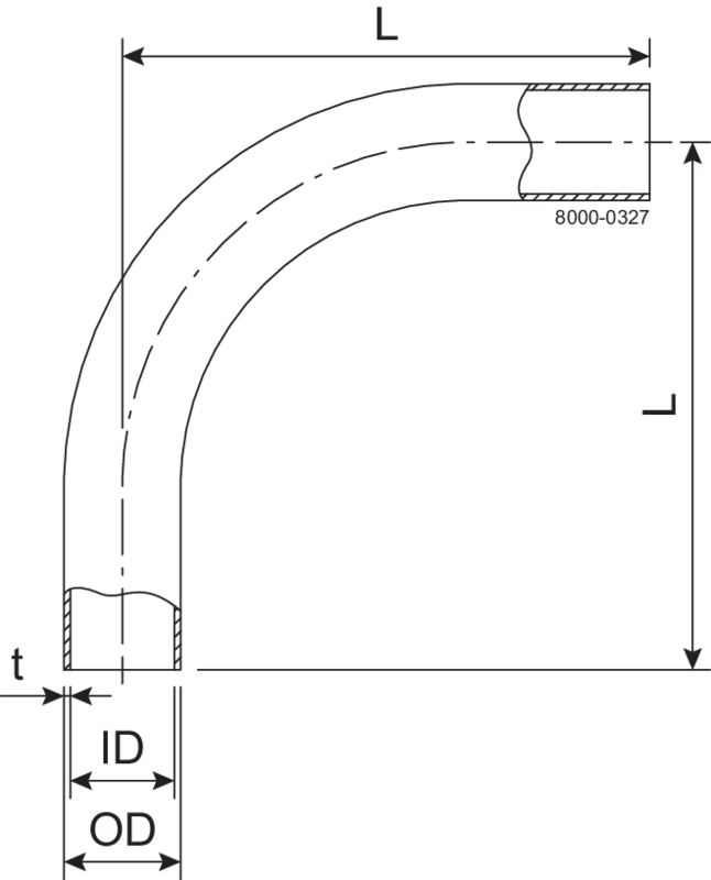 Bends 90 Long 76.1 mm ID Raw / OD Pol 1.4404 (316L) ISO 2037