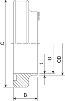 Gevindstuds 51.0 mm Bearbejdet 1.4404 (316L) DS 720