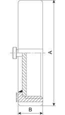 Blind omløber/slut muffe 25.0 mm Bearbejdet 1.4301 (304) DS 720