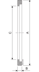 Pakning, flange 25.0 mm FPM ISO 2037