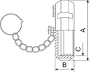 END CAP W. CHAIN 101.6-SB-316L