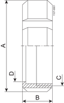 Gevindstuds IDF 25.0 mm Bearbejdet 1.4301 (304) IDF
