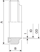 Gevindstuds SMS 32.0 mm SB 1.4404 (316L) SMS