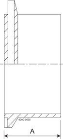 Tri-Clamp® Ferrule kort Gevindstuds H-14W 2.5"