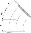 Tri-Clamp® B2KMP Bøjning 45 3"
