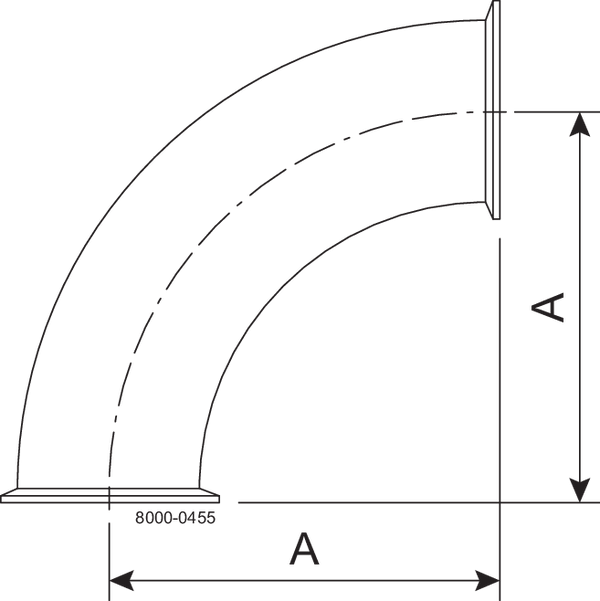 Tri-Clamp® 2CMP-31MP Bøjning 90 3" #7 304 3A Clamp ender