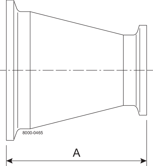 Tri-Clover® B31-14MP Koncentriske reducer 6" 4" #7 316L 3A Clamp ender