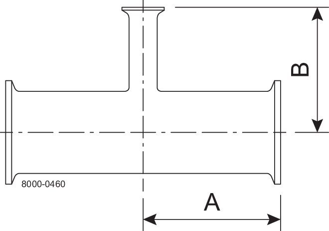 Tri-Clover® B7RMP T-stykke, reducerende 2" 1"