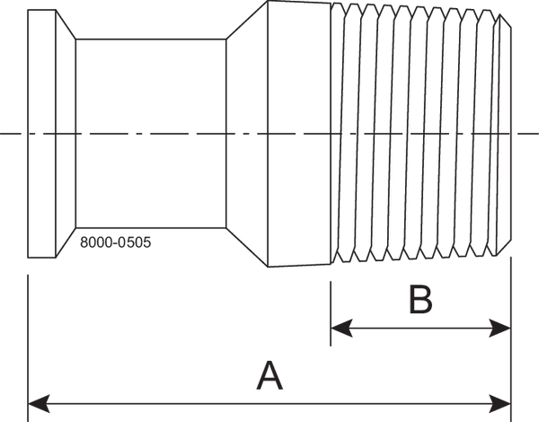 Tri-Clamp® 21MP Adapter 0.75" 0.75" SF1 (PL) 316L UltraPure TriClamp NPT male