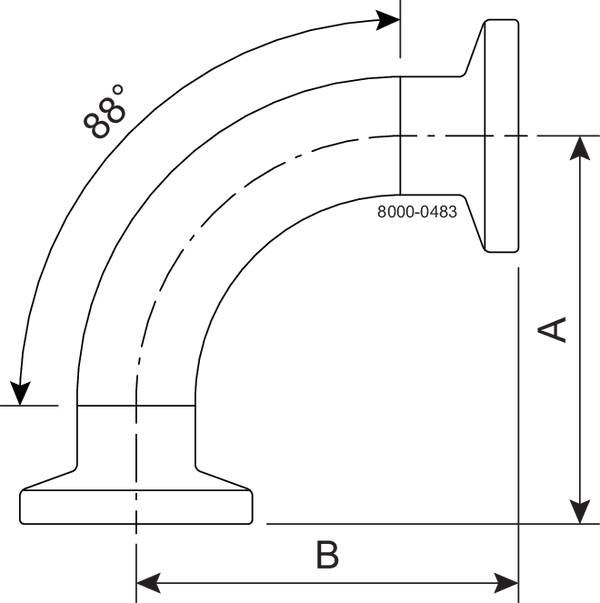 Tri-Clover® B288CMP Bends 88 0.75" SF1 (PL) 316L UltraPure Clamp ends