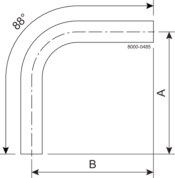 Tri-Clover® B288S Bøjning 88 3" SF4 (PM) 316L UltraPure Svejseender