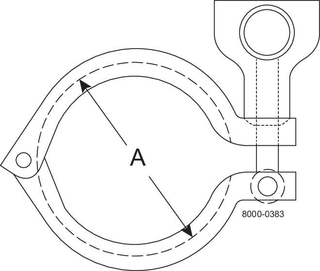 Tri-Clover® A13MHM Clamp ring Single hinge 2.5" 304 Clamp ender