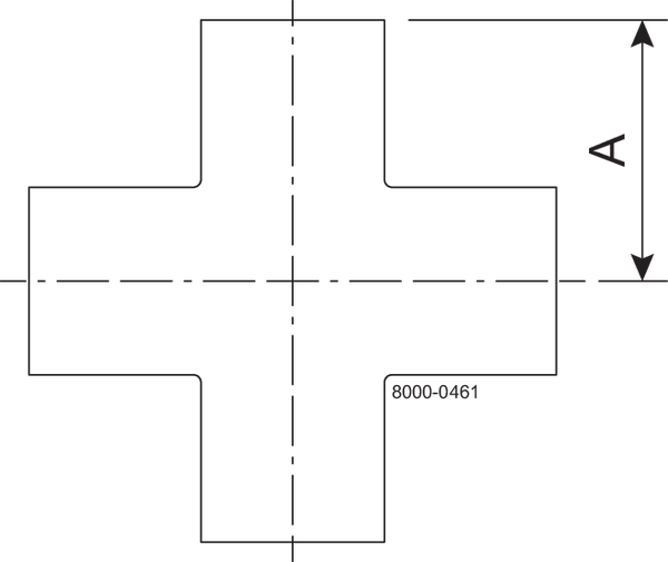 Tri-Clover® B9WWWW Kryds 1" SF1 (PL) 316L ASME BPE Svejseender