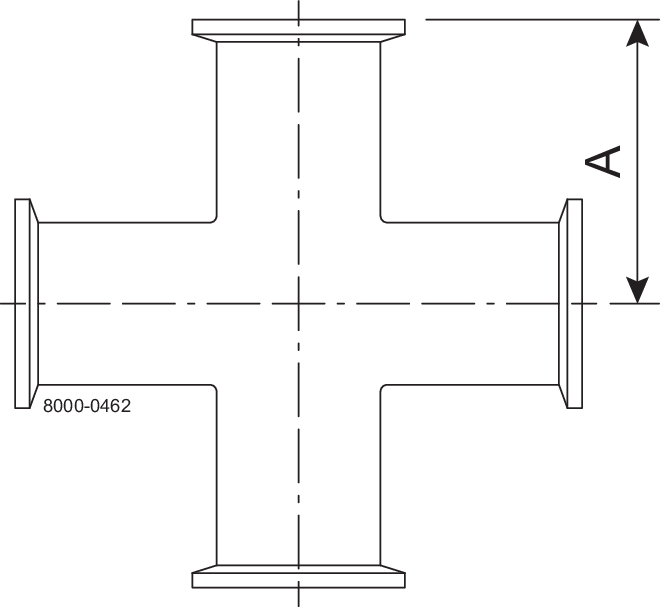 Tri-Clover® B9MP Kryds 2" SF1 (PL) 316L ASME BPE Clamp ender