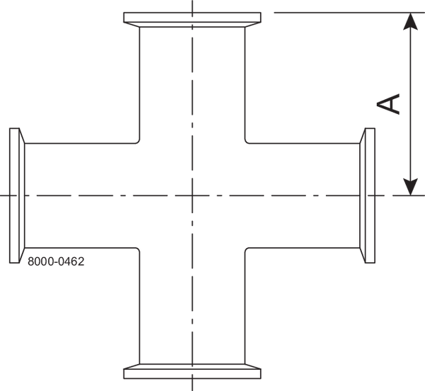 Tri-Clover® B9MP Kryds 0.75" SF4 (PM) 316L ASME BPE Clamp ender