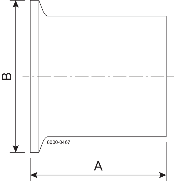 Tri-Clamp® BS14AM Ferrule 2.5" SF1 (PL) 316L ASME BPE TriClamp and Weld