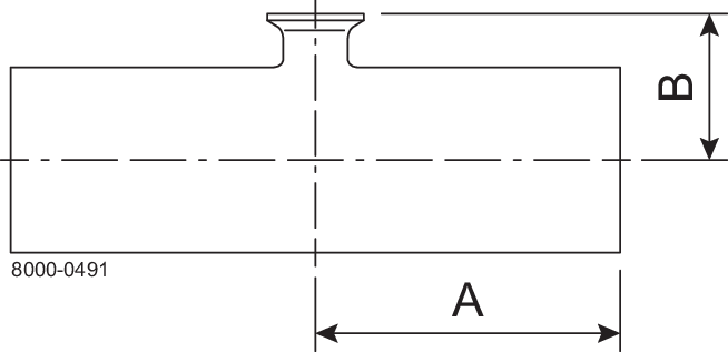 Tri-Clamp® B7RWWMS T-stykke, reducerende,  kort 2" 1.5" SF4 (PM) 316L ASME BPE Svejsning og svejsning og kort reduceret TriClamp