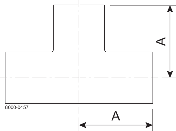 Tri-Clover® B7WWW T-stykke 0.5" SF4 (PM) 316L ASME BPE Svejseender