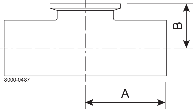 Tri-Clamp® B7WWMS Tee 2.5" SF4 (PM) 316L ASME BPE Weld and Weld and Short TriClamp