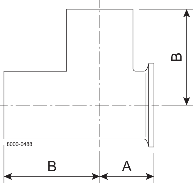 Tri-Clamp® B7WMSW Tee Equal  2" SF4 (PM) 316L ASME BPE Weld and Short TriClamp and Weld