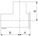 Tri-Clamp® B7WMSW T-stykke Equal  0.5" SF4 (PM) 316L ASME BPE Svejsning og kort TriClamp og svejsning