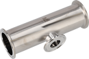 Tri-Clover® B7RMPS T-stykke, reducerende,  kort 1" 0.5" SF4 (PM) 316L ASME BPE Clamp ender